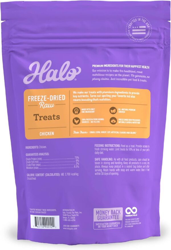 Halo 100% Chicken Breast Freeze-Dried Raw Treats, 3.7 oz. - Image 3
