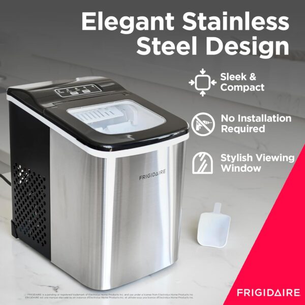 Frigidaire Compact Countertop Ice Maker, Makes 26 Lbs. of Bu... - Image 4