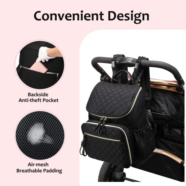Large Capacity Diaper Bag with Stroller Buckle, Water-Resist... - Image 6