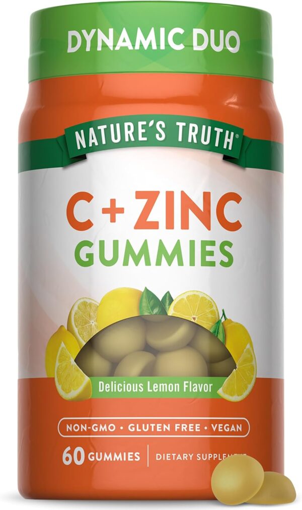 Nature's Truth Vitamin C Gummies with Zinc for Adults | 60 c... - Image 2