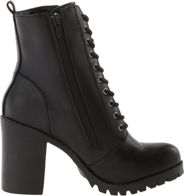Soda Malia Round Toe Stacked Lug Heel Lace Up Ankle Booties - Image 7