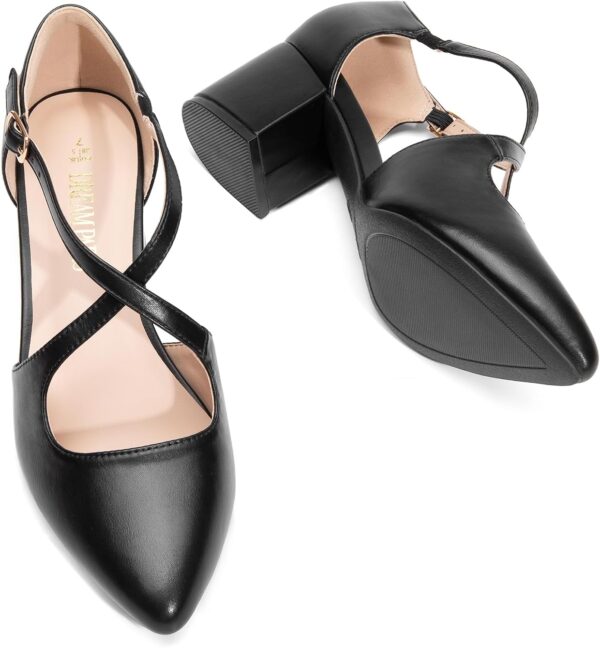 DREAM PAIRS Women's Chunky Heels Dress Pumps Closed Pointed ... - Image 4