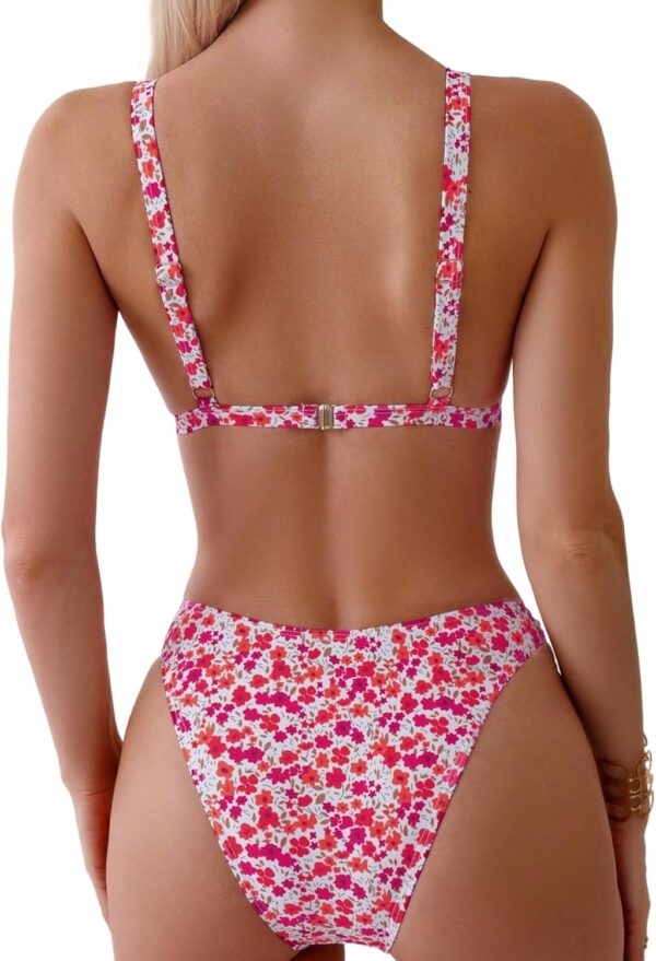 ZAFUL Women's 2 Piece Floral Print Swimsuit Triangle String ... - Image 3