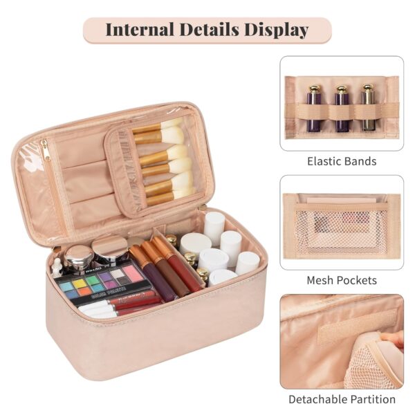 OCHEAL Makeup Bag,Vegan Leather Makeup Organizer Bag,Travel ... - Image 6