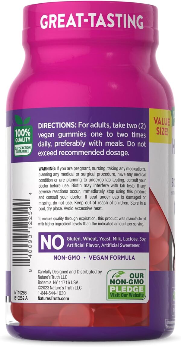Nature's Truth Hair, Skin, and Nails Gummies | with Biotin |... - Image 7