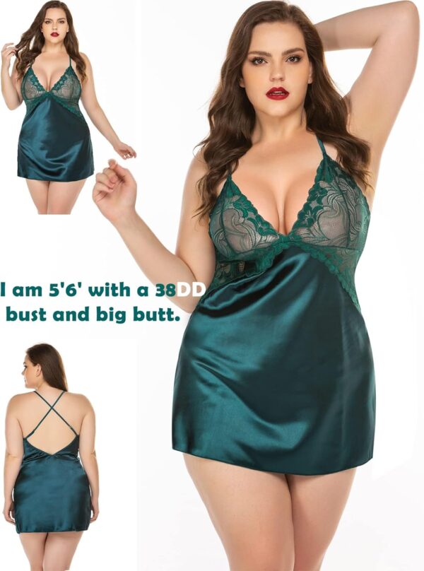 Avidlove Women Lingerie V Neck Nightwear Satin Sleepwear Lac... - Image 7