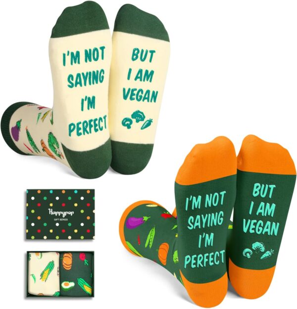 HAPPYPOP Vegan Gifts Ideas Socks - Vegetarian Gifts Men Wome... - Image 2