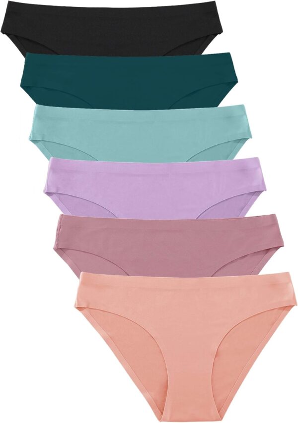 FINETOO 6 Pack Women’s Seamless Hipster Underwear No Show Pa... - Image 2
