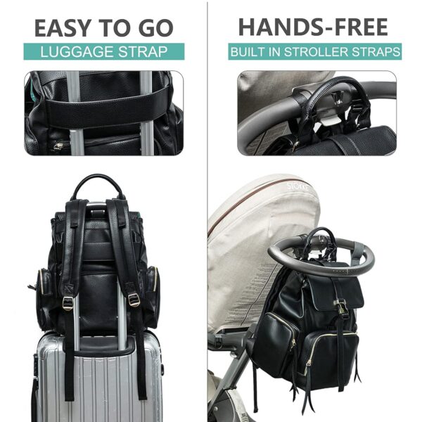 MOMINSIDE Diaper Bag Backpack with 14 Pockets, Leather Baby ... - Image 6