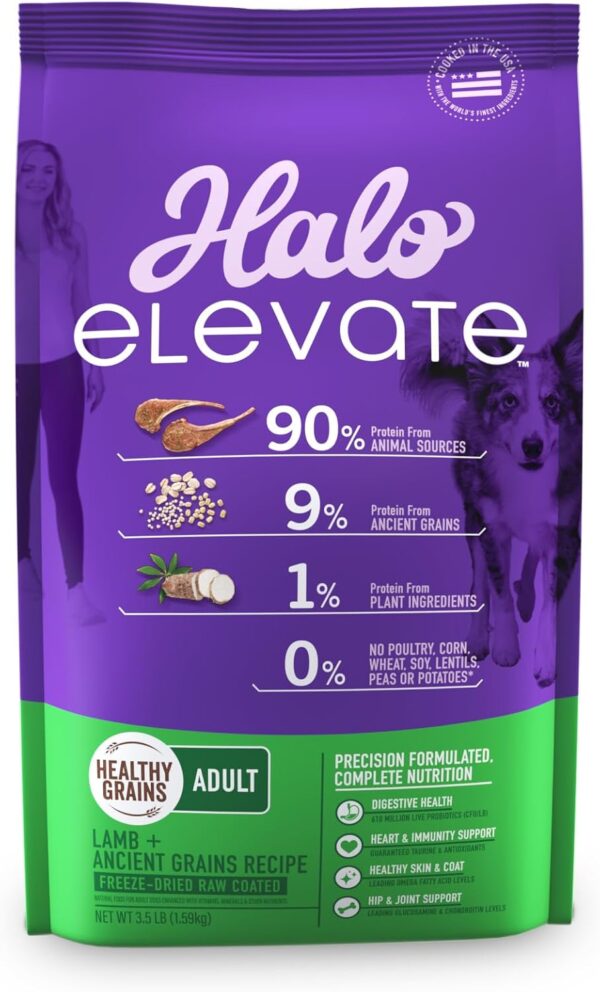 HALO Elevate Dog Food Lamb Recipe, Healthy Grains Dry Dog Fo... - Image 2