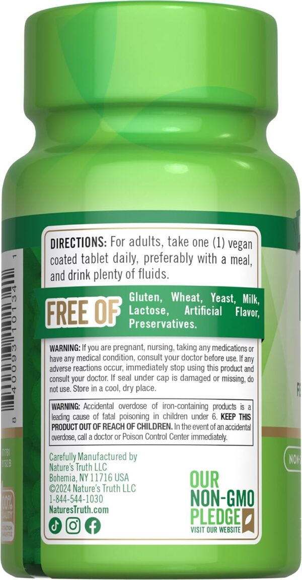 Nature's Truth Iron Supplement | 65mg | 120 Tablets | 325mg ... - Image 8