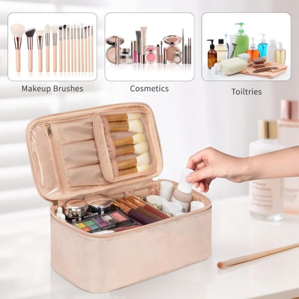 OCHEAL Makeup Bag,Vegan Leather Makeup Organizer Bag,Travel ... - Image 8