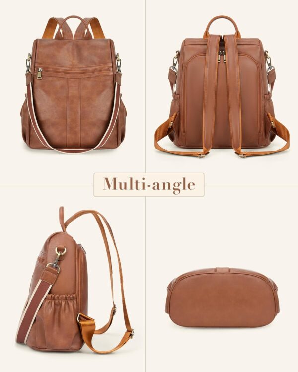 Missnine Backpack Purse for Women, PU Leather Anti-theft Bac... - Image 6