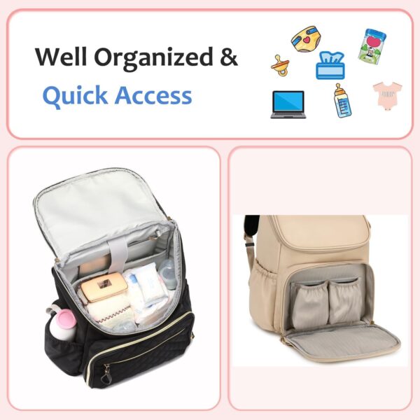 Large Capacity Diaper Bag with Stroller Buckle, Water-Resist... - Image 4
