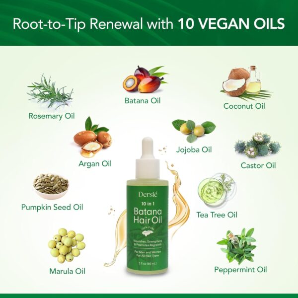 Hair Growth Oil with Batana and Rosemary: 10-in-1 Veganic & ... - Image 3