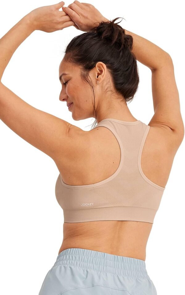 Jockey Women's Bra Seamfree Mid Impact Zip Front Sports Bra - Image 3