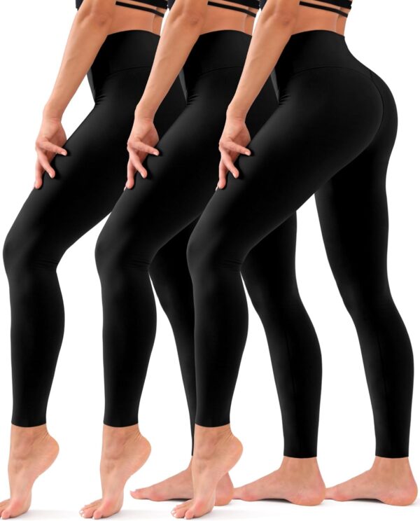 Hmuuo 3 Pack Leggings for Women High Waisted Tummy Control N... - Image 2
