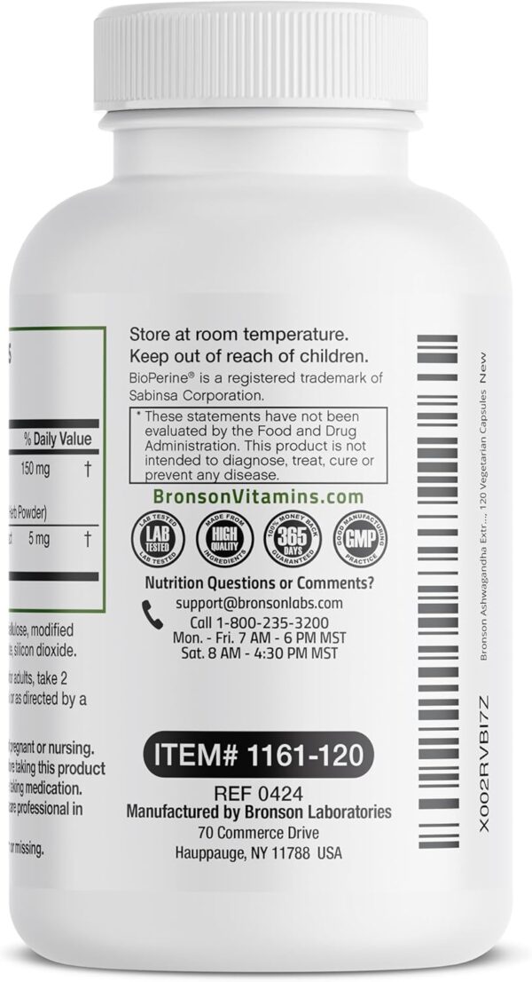 Bronson Ashwagandha Extra Strength Stress & Mood Support wit... - Image 8