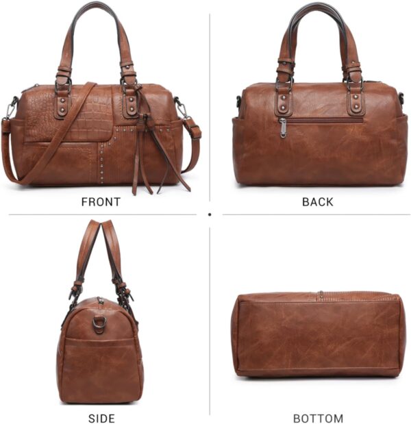 Dasein Women Soft Vegan Leather Barrel Bags Large Hobo Top H... - Image 3
