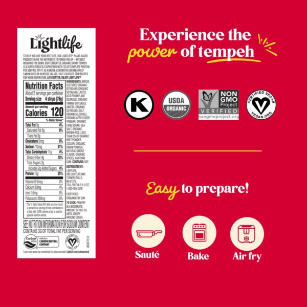 Organic Tempeh Smoky Plant-Based Bacon, 6 oz - Image 5