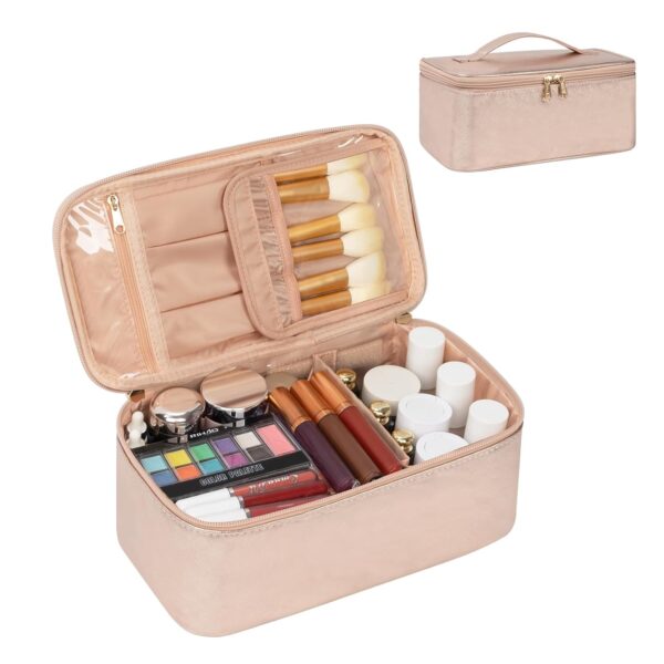 OCHEAL Makeup Bag,Vegan Leather Makeup Organizer Bag,Travel ... - Image 2