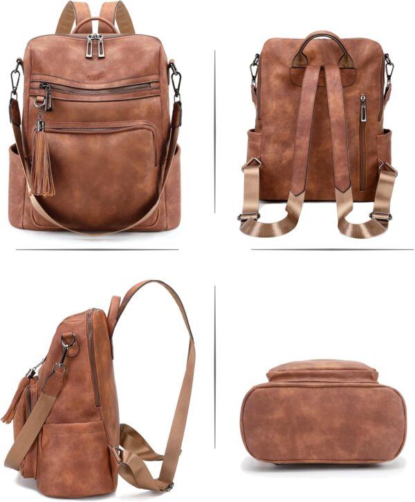 OPAGE Leather Backpack Purse for Women Fashion Tassel Ladies... - Image 4