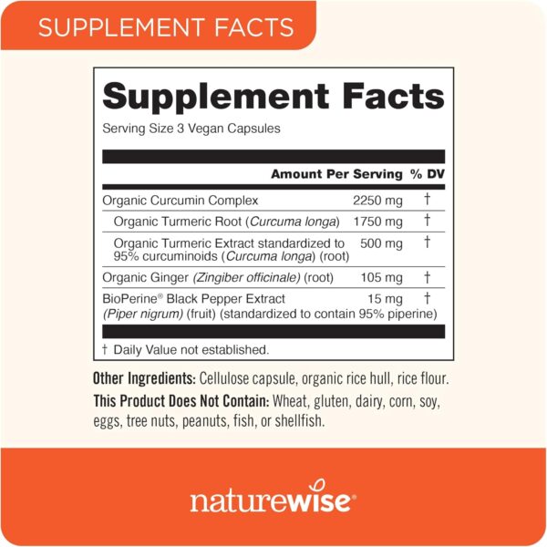 NatureWise Curcumin Turmeric 2250mg - 95% Curcuminoids & Bio... - Image 4