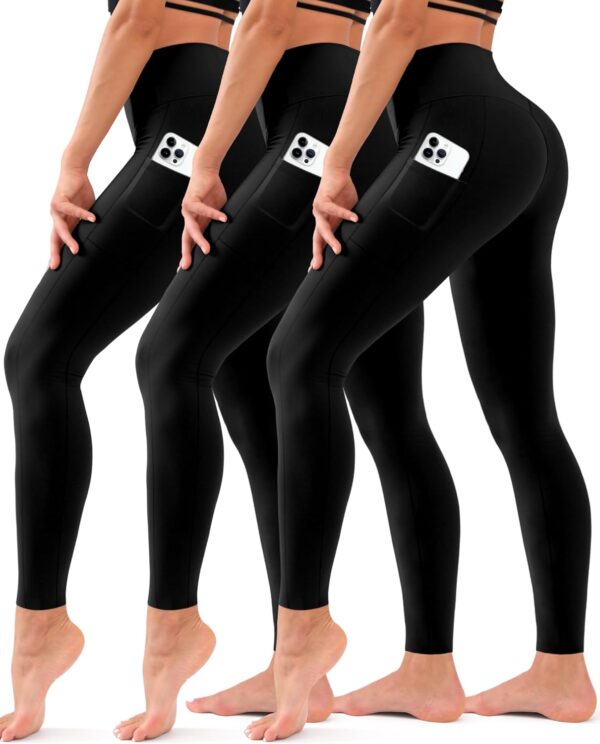 Hmuuo 3 Pack Leggings for Women High Waisted Tummy Control N... - Image 2