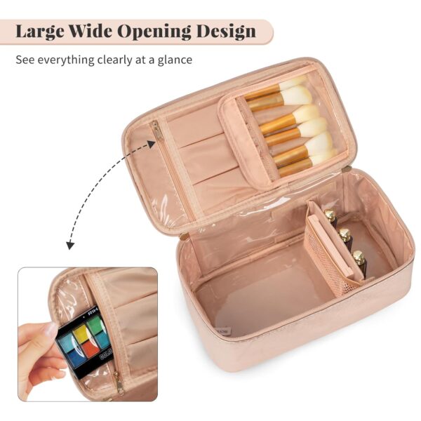 OCHEAL Makeup Bag,Vegan Leather Makeup Organizer Bag,Travel ... - Image 3
