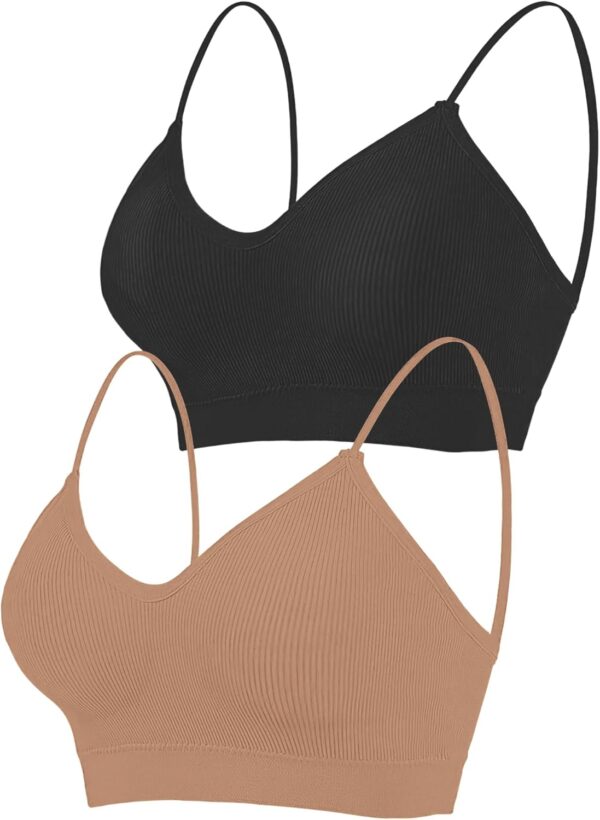 2-4PCS Women's V-Neck Padded Seamless Straps Bralette, Every... - Image 2