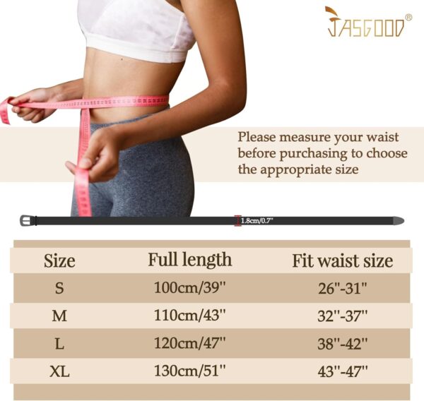 JASGOOD 2 Pack Women's Skinny Leather Belts Faux Leather Thi... - Image 7