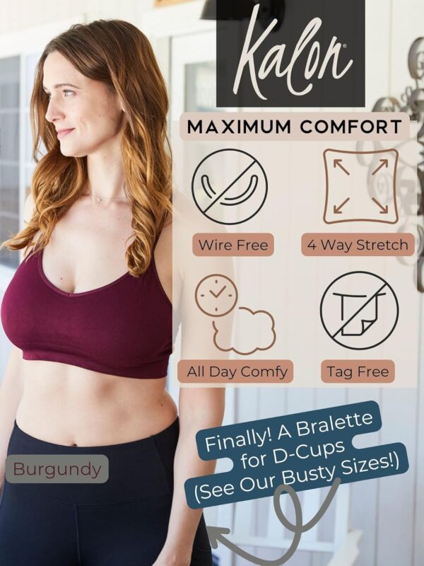 Kalon Women’s 4 Pack Demi Padded Bralette Wireless Comfortab... - Image 6
