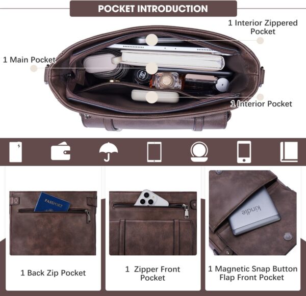 Crossbody Bags for Women,Multi Pocket Crossbody Purses Soft ... - Image 4