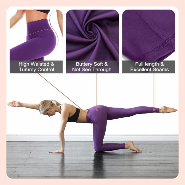 High Waisted Leggings for Women-Buttery Soft Tummy Control Y... - Image 6