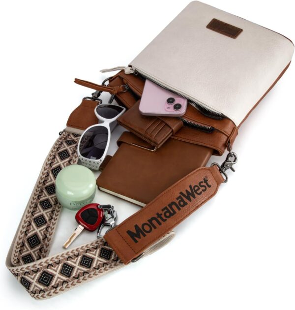 Montana West Multi Zip Pocket Large Crossbody Bag With Guita... - Image 6