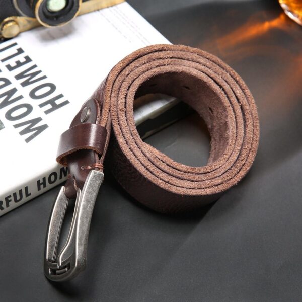 KEECOW Men's 100% Italian Cow Leather Belt Men With Anti-Scr... - Image 4
