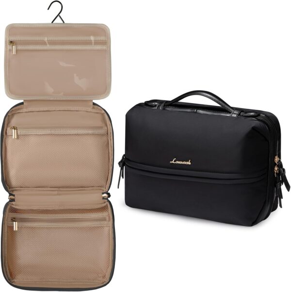 LOVEVOOK Travel Toiletry Bag With Hanging Hook for Women, Pu... - Image 2