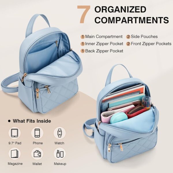 Marvolia Mini Backpack for Women - Vegan Leather Small Backp... - Image 5