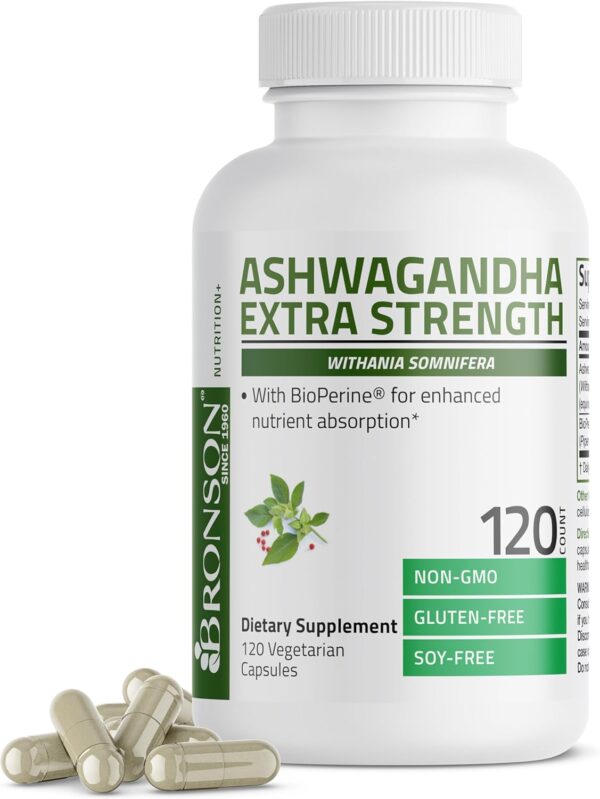 Bronson Ashwagandha Extra Strength Stress & Mood Support wit... - Image 2