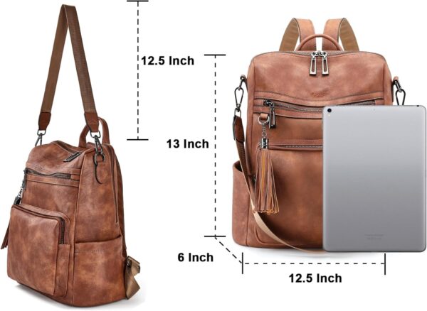 OPAGE Leather Backpack Purse for Women Fashion Tassel Ladies... - Image 7