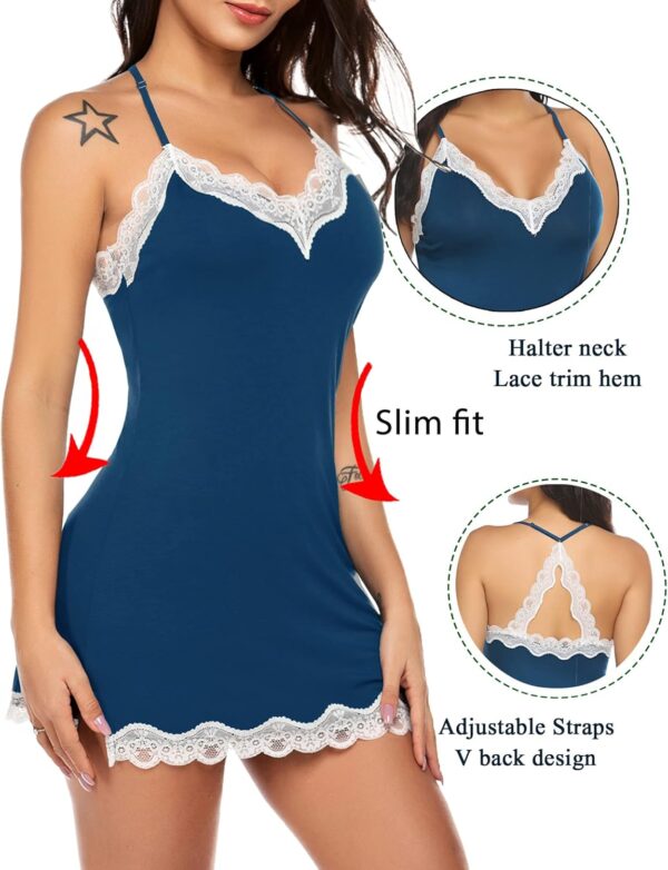 Avidlove Womens Nightgown Sexy Lace Sleepwear V Neck Full Sl... - Image 5