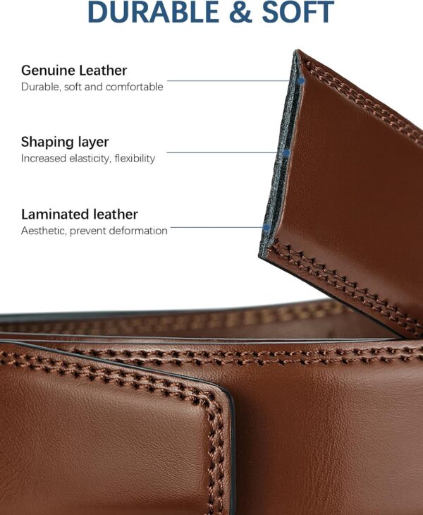 BOSTANTEN Mens Belt Leather Ratchet 1 3/8'' Belt For Men Gif... - Image 6