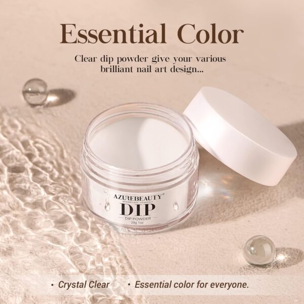 AZUREBEAUTY Clear Dip Powder for Nails, Essential Transparen... - Image 9