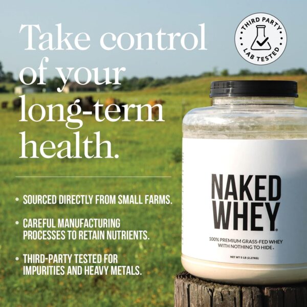 Naked Vanilla Whey Protein 1Lb, Only 3 Ingredients, All Natu... - Image 6