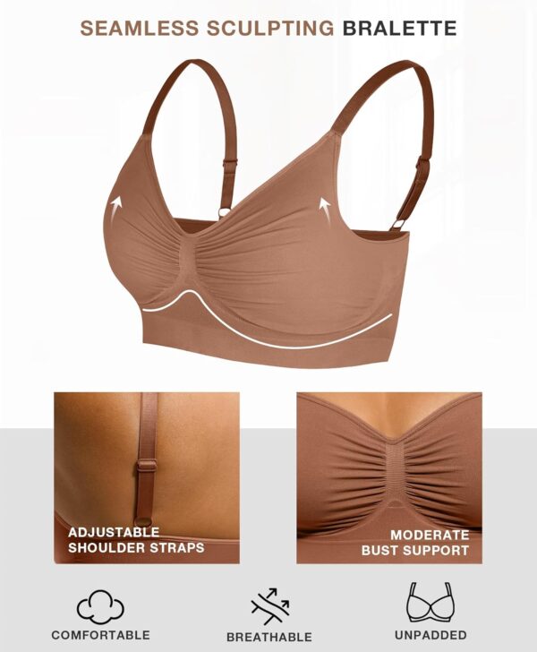 Women's Wireless Sculpt Bra Stretch Comfort Bralettes No Und... - Image 5