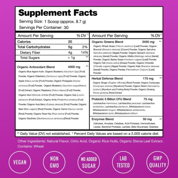 NutraChamps Super Greens Powder Premium Antioxidant Superfoo... - Image 3