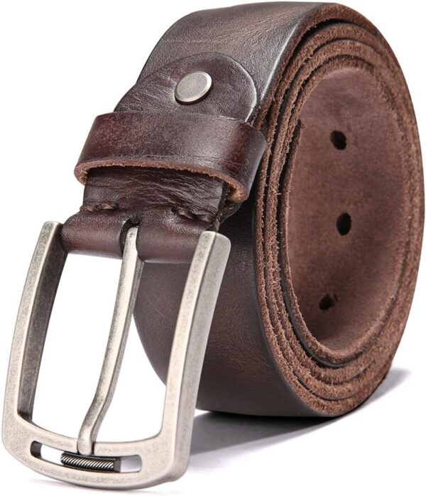 KEECOW Men's 100% Italian Cow Leather Belt Men With Anti-Scr... - Image 2