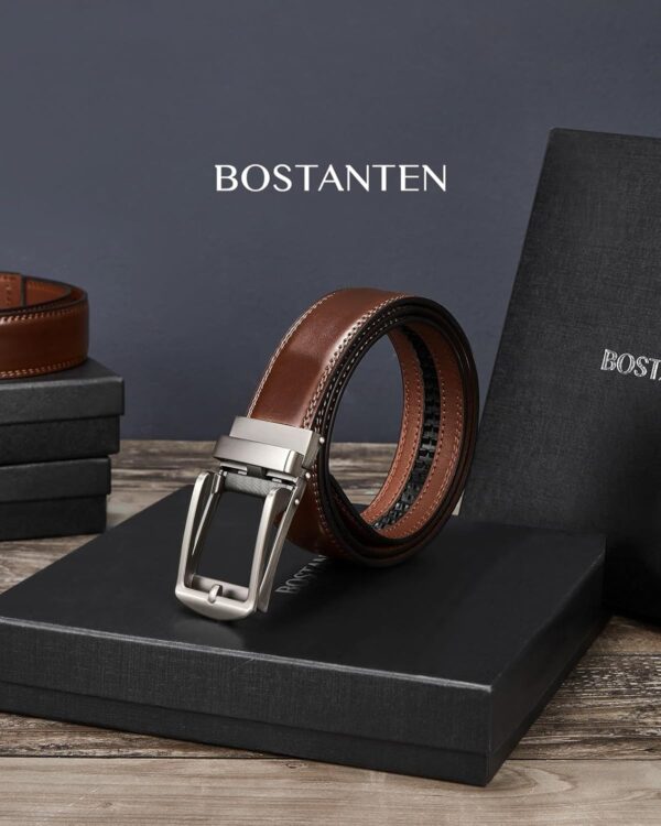 BOSTANTEN Mens Belt Leather Ratchet 1 3/8'' Belt For Men Gif... - Image 7