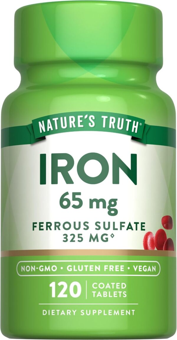 Nature's Truth Iron Supplement | 65mg | 120 Tablets | 325mg ... - Image 2