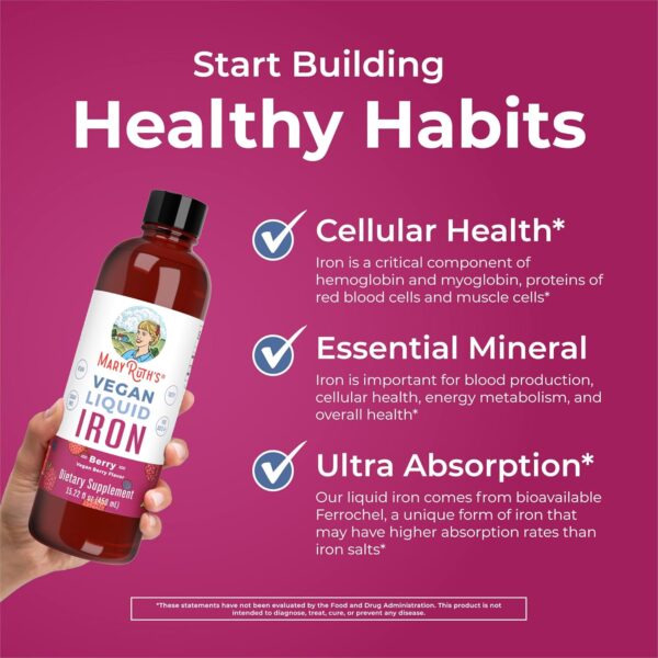 MaryRuth Organics Iron Supplement for Women Men & Kids, Liqu... - Image 6
